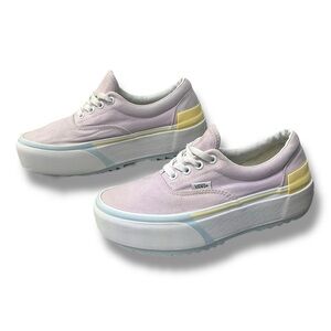 🎨 Vans Platform Low Top Sneakers 👟 Lavender & Yellow Women’s 6.5‎